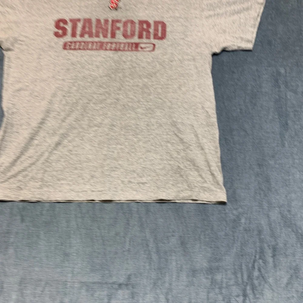 Nike Team Stanford Cardinal Football Shirt Mens Medium Heather Gray Swoosh Logo